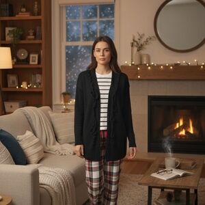 Simply Vera Wang Black Knit Cardigan